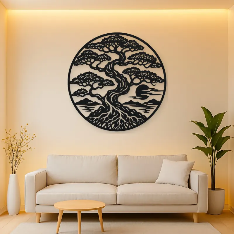 Bonsai Balance Metal Wall Art | Botanical Metal Wall Decor