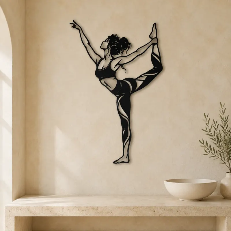 Dancer Pose Metal Wall Art | Movement Silhouette Decor - lifestyle view 3