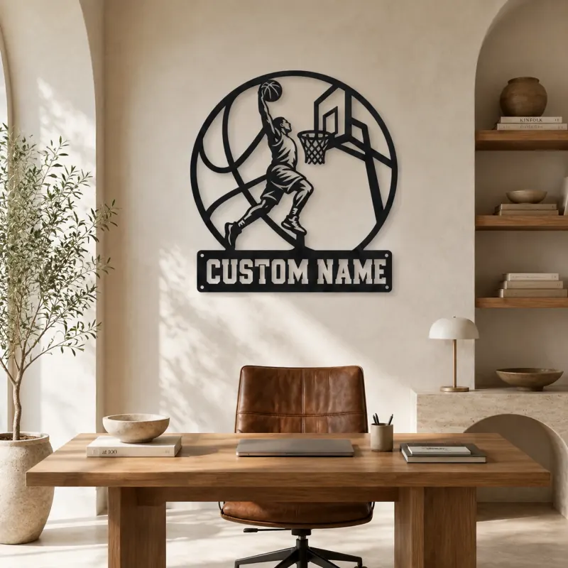 Personalized Slam Dunk Basketball Metal Wall Art - lifestyle view 4