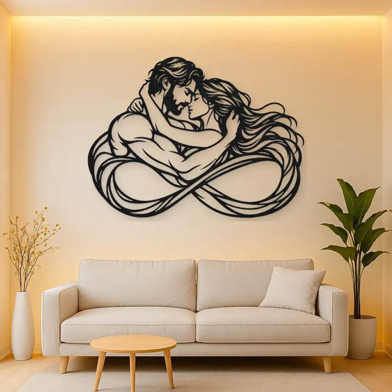 Eternal Loop Lovers Metal Wall Art | Romantic Couple Decor
