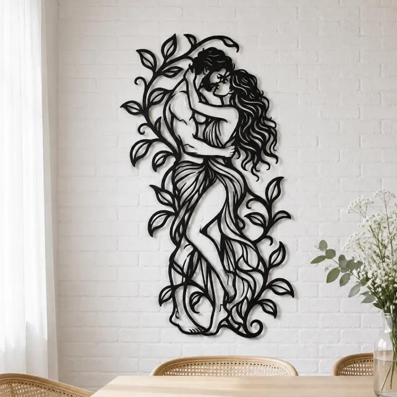 Garden Embrace Metal Wall Art | Romantic Couple Decor - lifestyle view 4