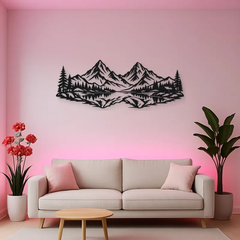 Twin Peaks Reflection Metal Wall Art | Modern Abstract Metal Decor