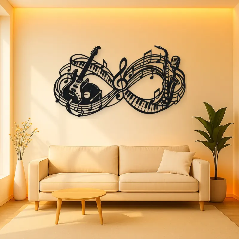 Infinite Melody Loop Metal Wall Art | Music Room Wall Decor
