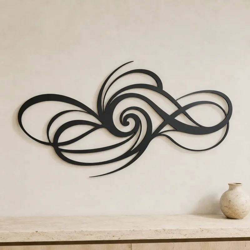 Minimal Spiral Motion Metal Wall Art | Modern Abstract Metal Decor - lifestyle view 3