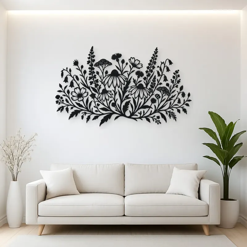 Wildflower Meadow Metal Wall Art | Botanical Metal Wall Decor