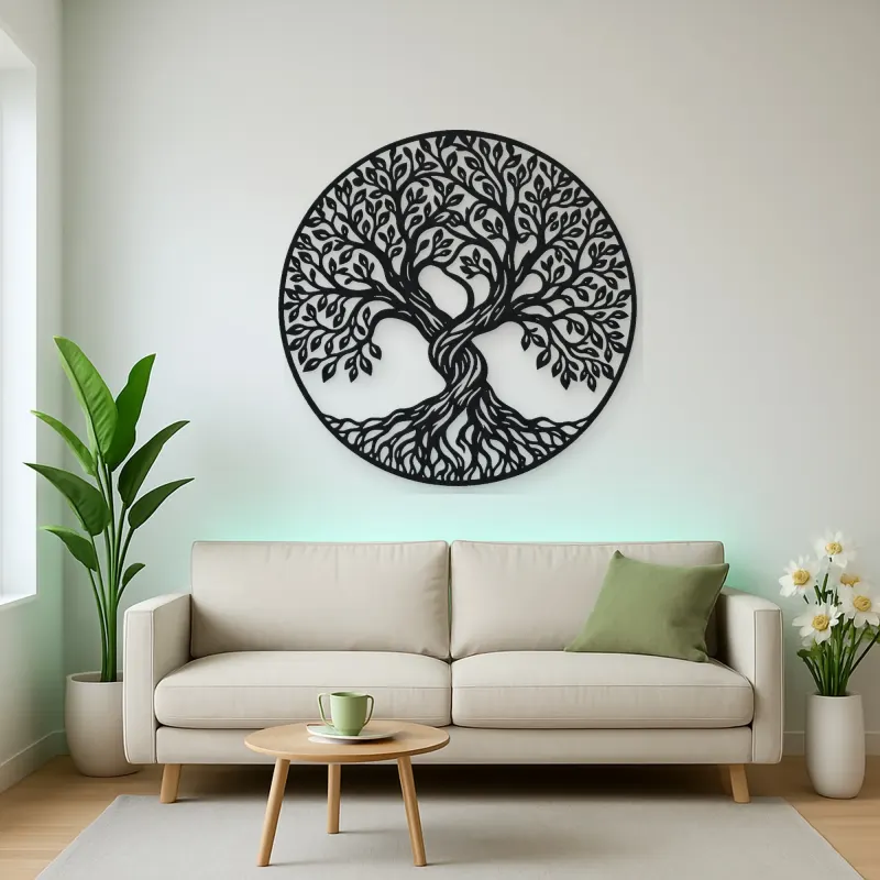 Two Trees Embrace Metal Wall Art | Botanical Metal Wall Decor