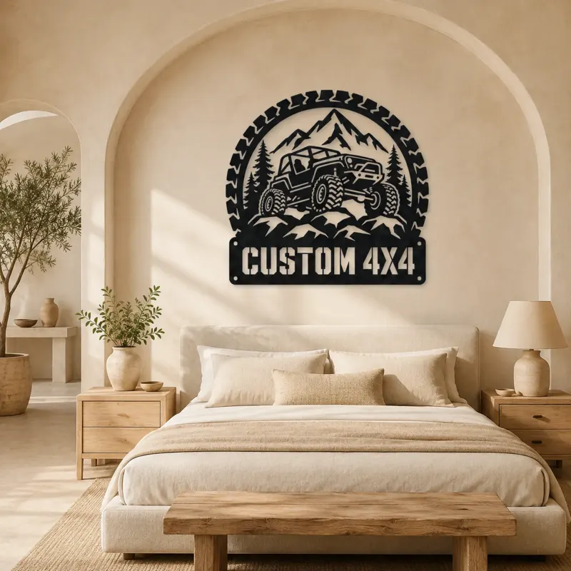 Personalized 4x4 Rock Crawler Metal Wall Art - lifestyle view 4