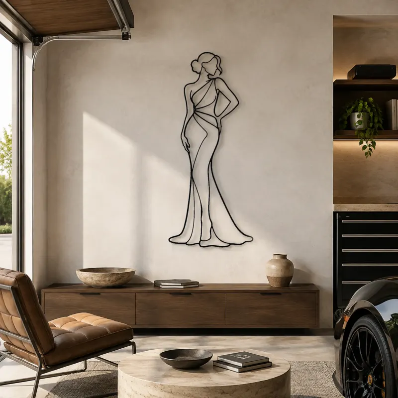 Décoration murale en métal "Pose de Tapis Rouge Classique" | Décor mural de figure de mode