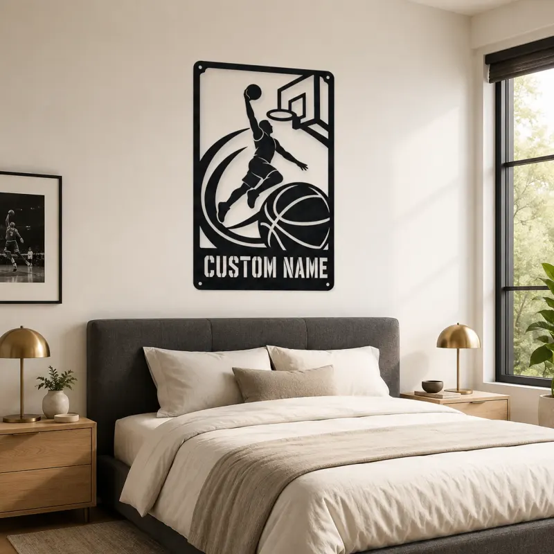 Personalized Basketball Dunk Metal Wall Art - lifestyle view 2