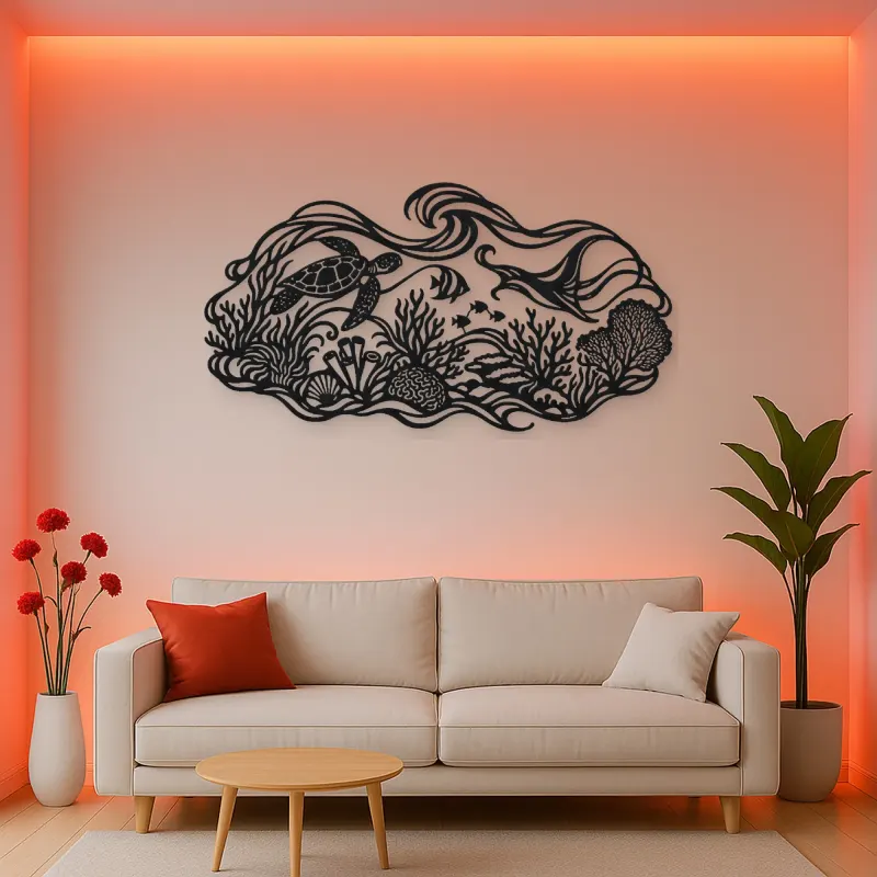 Coral Reef Rhythm Metal Wall Art | Coastal and Nautical Wall Decor