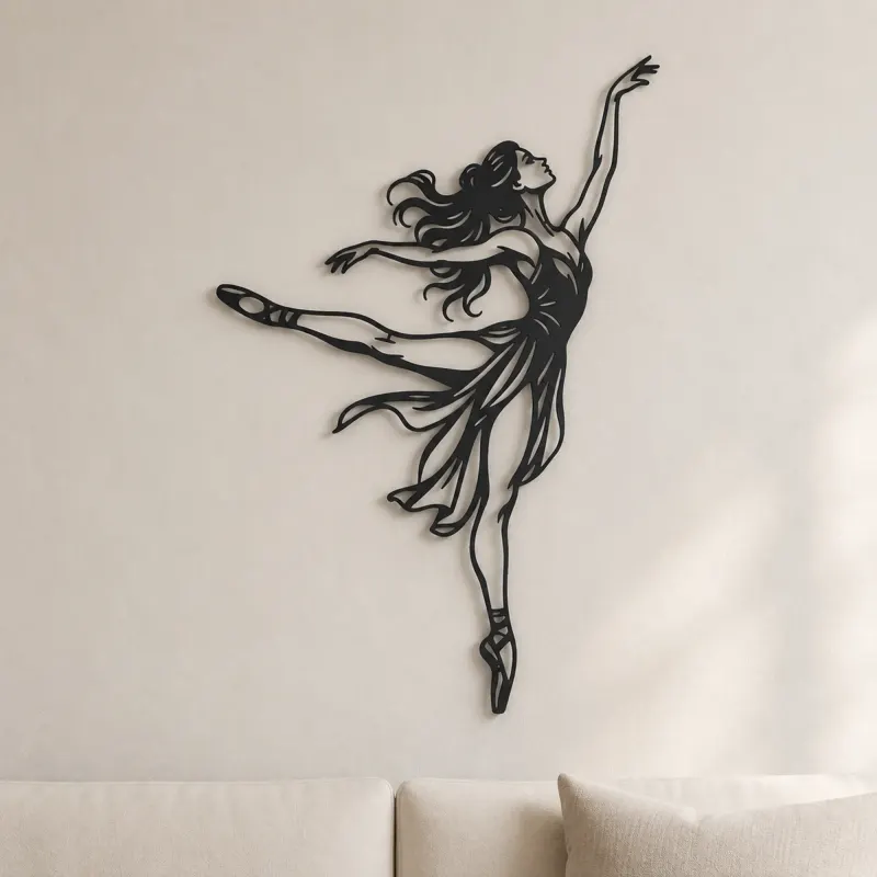 Décoration murale en métal Graceful Arabesque | Décor silhouette de mouvement