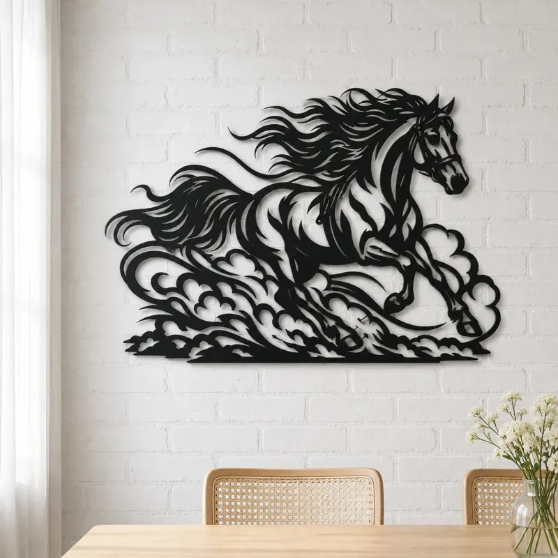 Galloping Dust Flow Metal Wall Art | Equestrian Wall Decor - lifestyle view 4