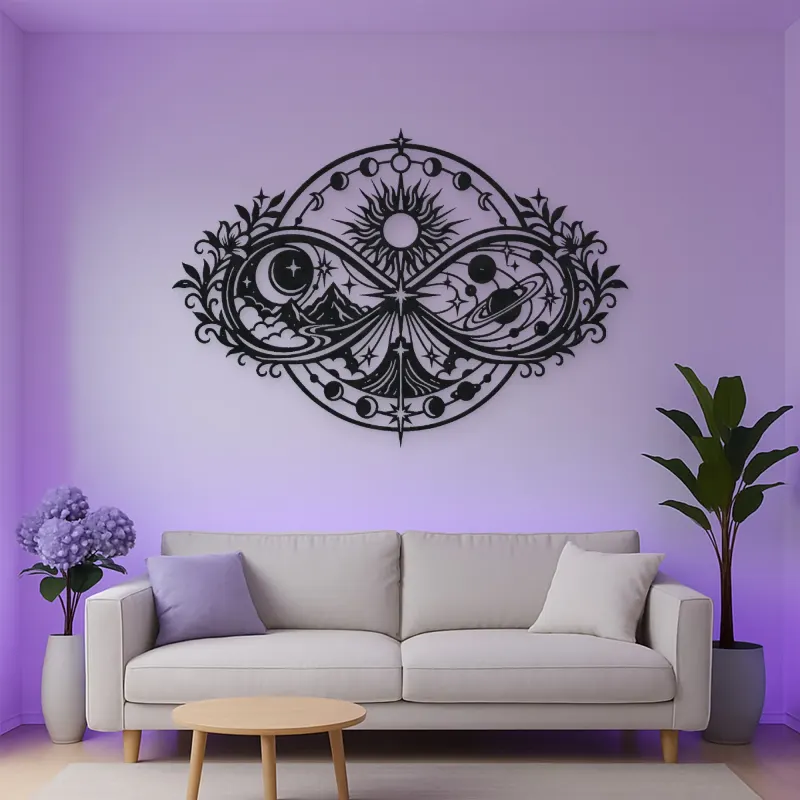 Infinite Celestial Loop Metal Wall Art | Celestial Boho Wall Decor