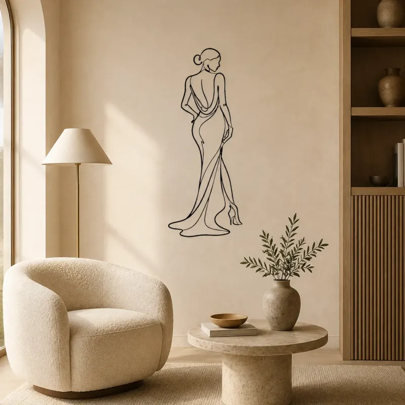 Runway Turn Pose Metal Wall Art | Fashion Figure Wall Decor - lifestyle view 5