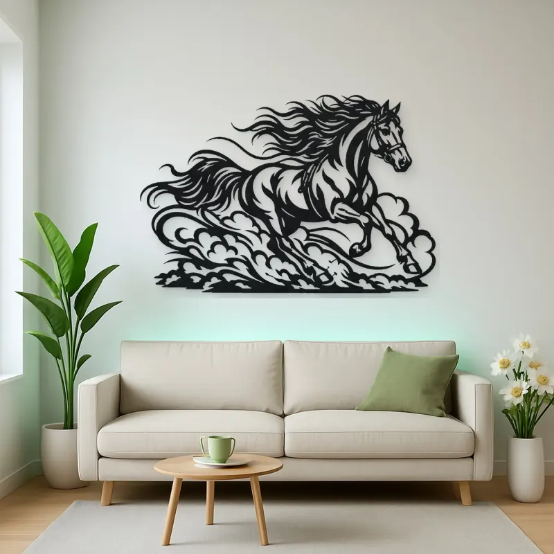 Galloping Dust Flow Metal Wall Art | Equestrian Wall Decor