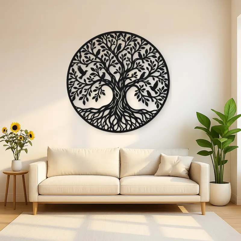 Tree with Birds Metal Wall Art | Wildlife Silhouette Decor
