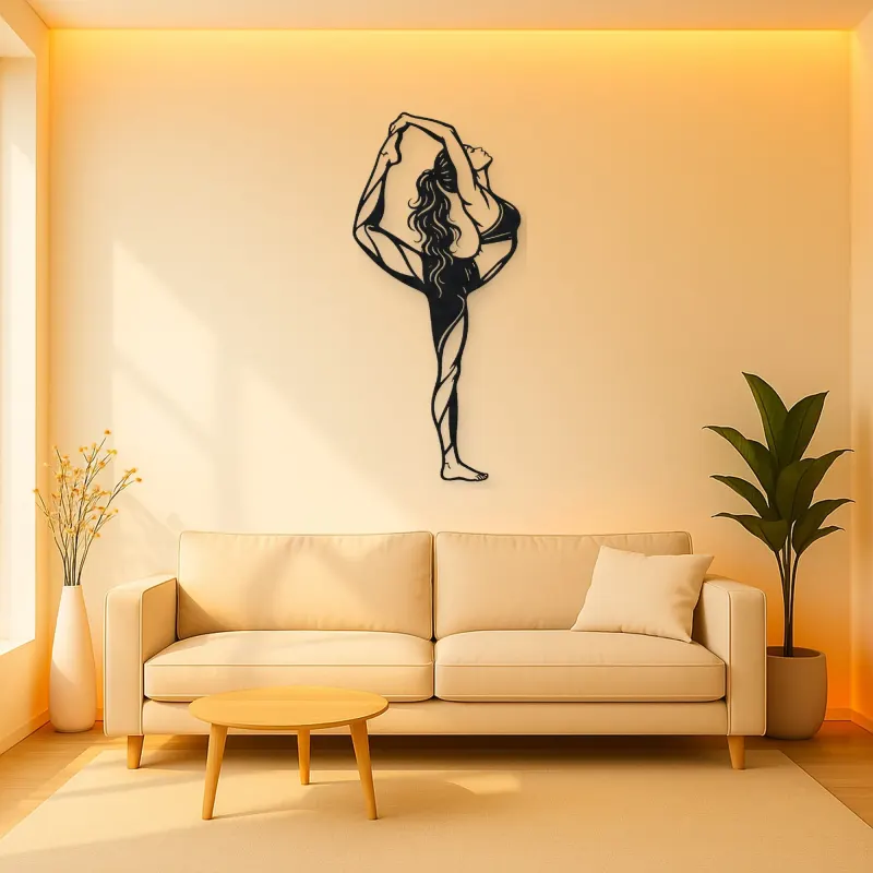 Standing Backbend Metal Wall Art | Movement Silhouette Decor