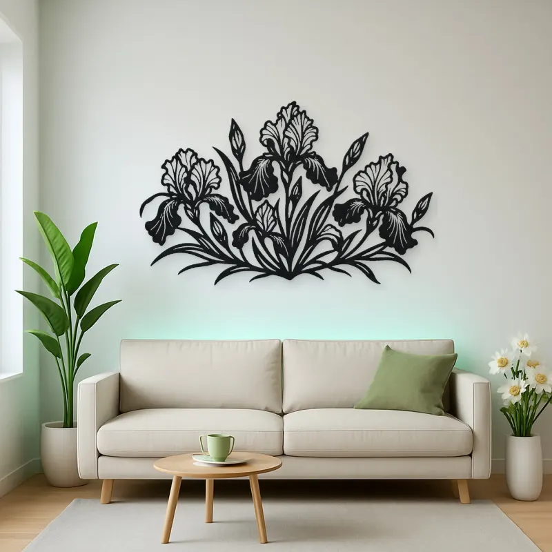 Iris Garden Metal Wall Art | Botanical Metal Wall Decor