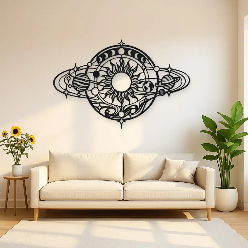 Orbiting Planets Flow Metal Wall Art | Modern Abstract Metal Decor
