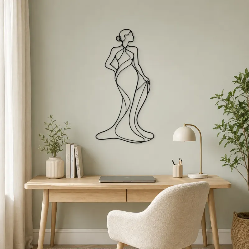 Artistic Torso Flow Metal Wall Art | Feminine Figure Wall Decor - lifestyle view 4