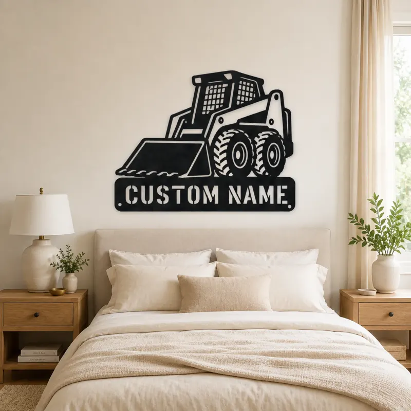 Personalized Compact Skid Steer Loader Metal Wall Art - lifestyle view 2