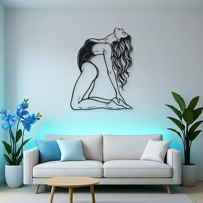 Arched Back Pose Metal Wall Art | Movement Silhouette Decor