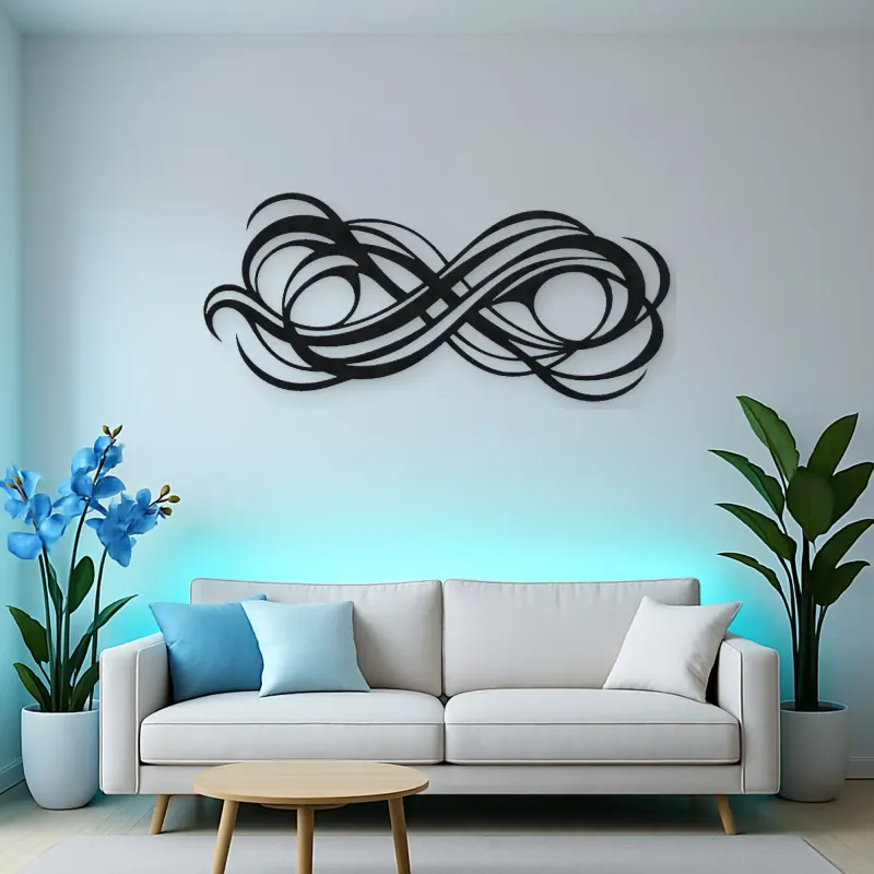 Interwoven Wave Ribbons Metal Wall Art | Modern Abstract Metal Decor