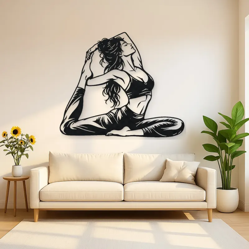 Pigeon Pose Serenity Metal Wall Art | Movement Silhouette Decor