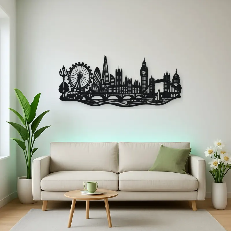 London Skyline Flow Metal Wall Art | Travel and City Wall Decor