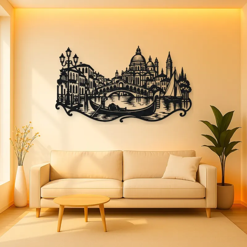 Venice Gondola Curve Metal Wall Art | Travel and City Wall Decor