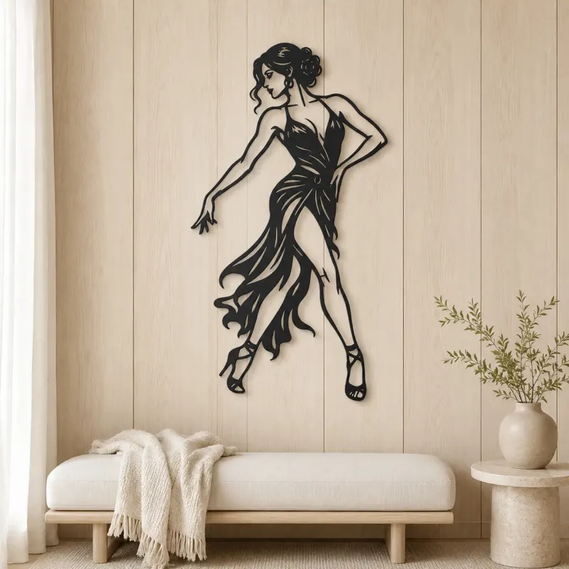 Tango Solo Figure Metal Wall Art | Movement Silhouette Decor - lifestyle view 5