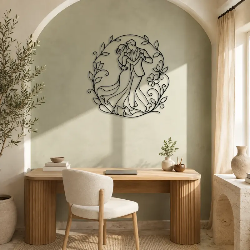 Garden Dance Pair Metal Wall Art | Romantic Couple Decor - lifestyle view 4