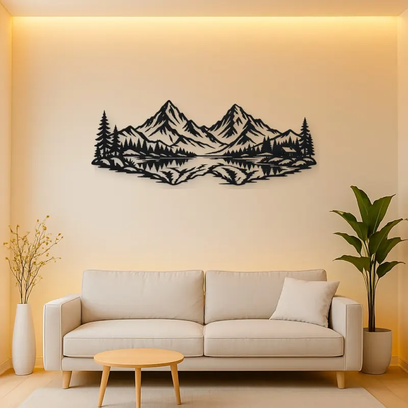 Twin Peaks Reflection Metal Wall Art | Modern Abstract Metal Decor