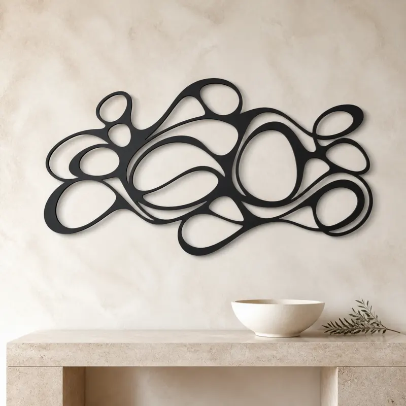 Organic Pebble Rhythm Metal Wall Art | Modern Abstract Metal Decor - lifestyle view 3
