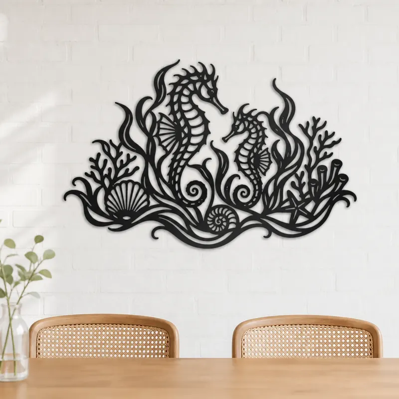 Seahorse Garden Metal Wall Art | Coastal and Nautical Wall Decor - lifestyle view 4