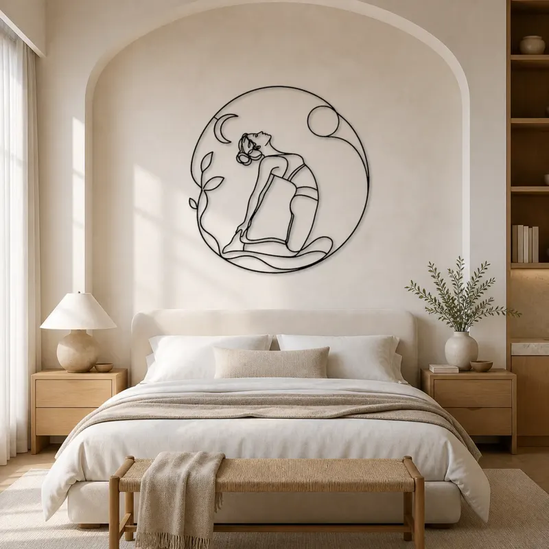 Camel Pose Open Heart Metal Wall Art | Yoga and Meditation Wall Decor - lifestyle view 2