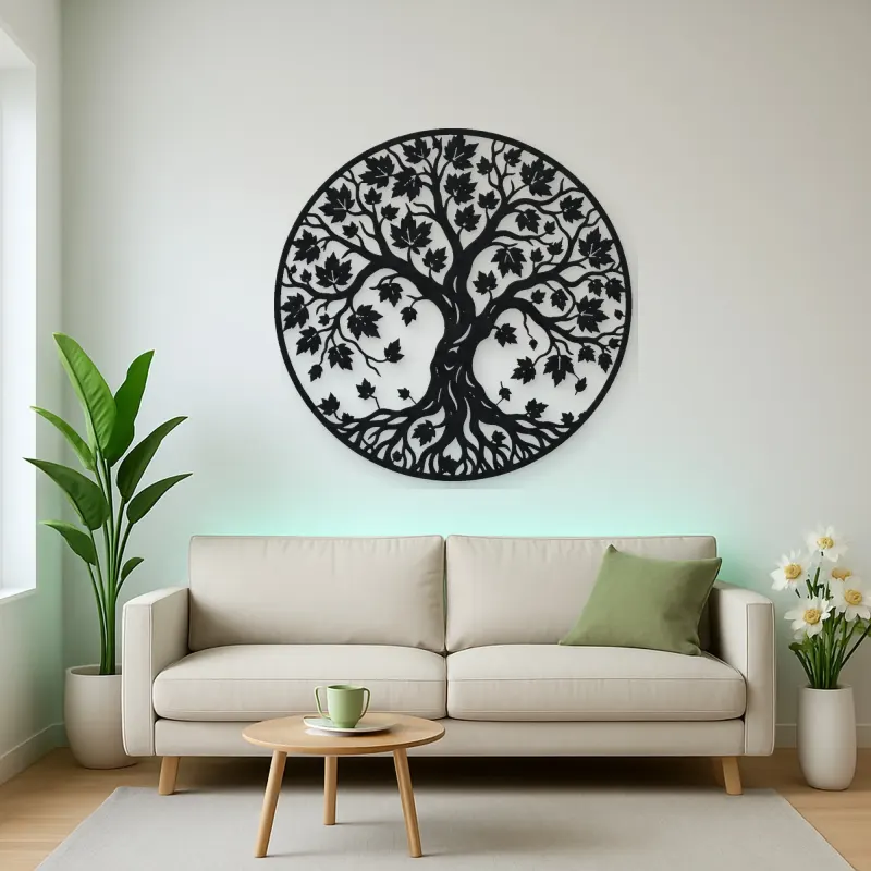 Autumn Leaf Tree Metal Wall Art | Botanical Metal Wall Decor