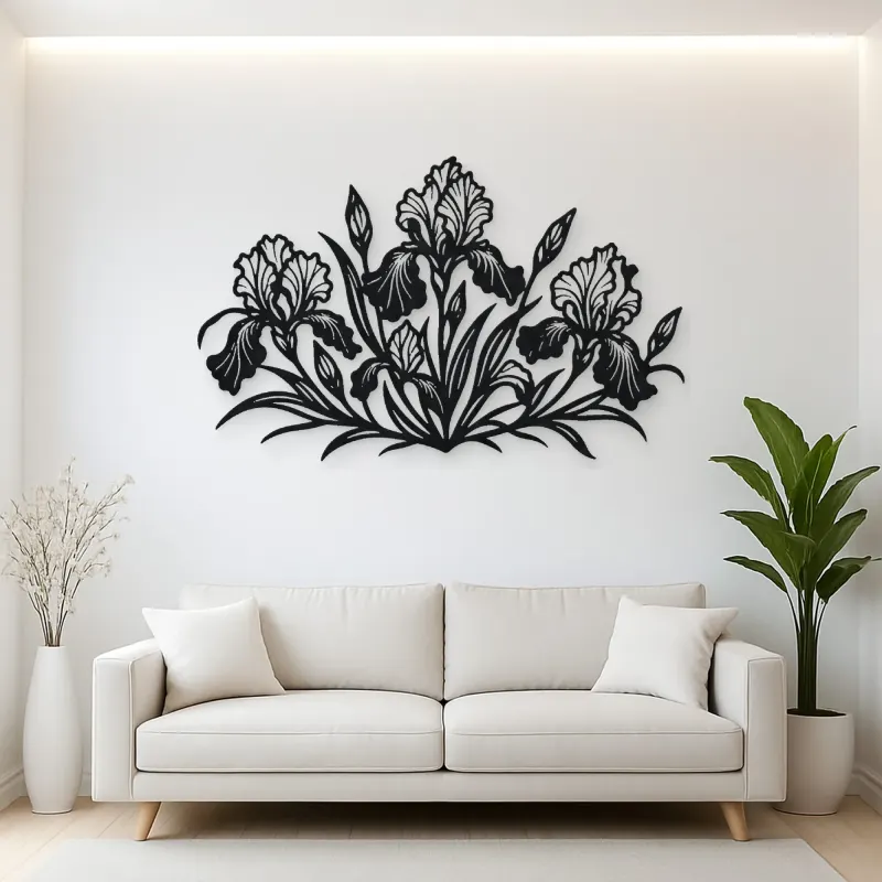 Iris Garden Metal Wall Art | Botanical Metal Wall Decor