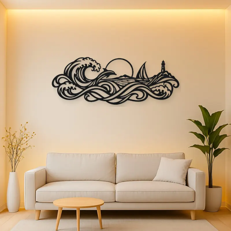 Interwoven Ocean Waves Metal Wall Art | Coastal and Nautical Wall Decor