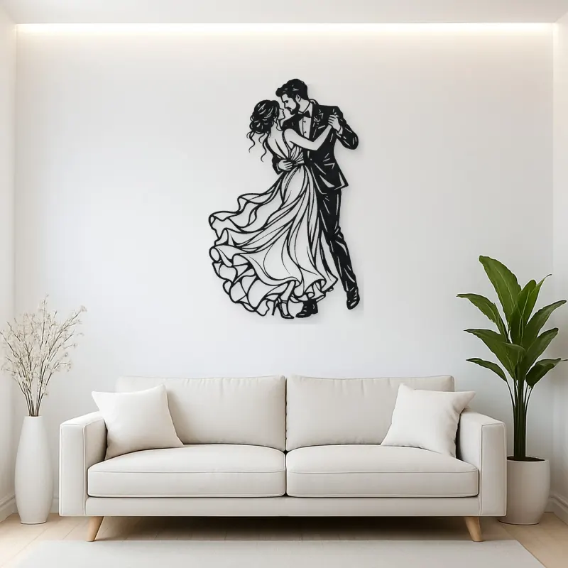 Wedding First Dance Metal Wall Art | Romantic Couple Decor