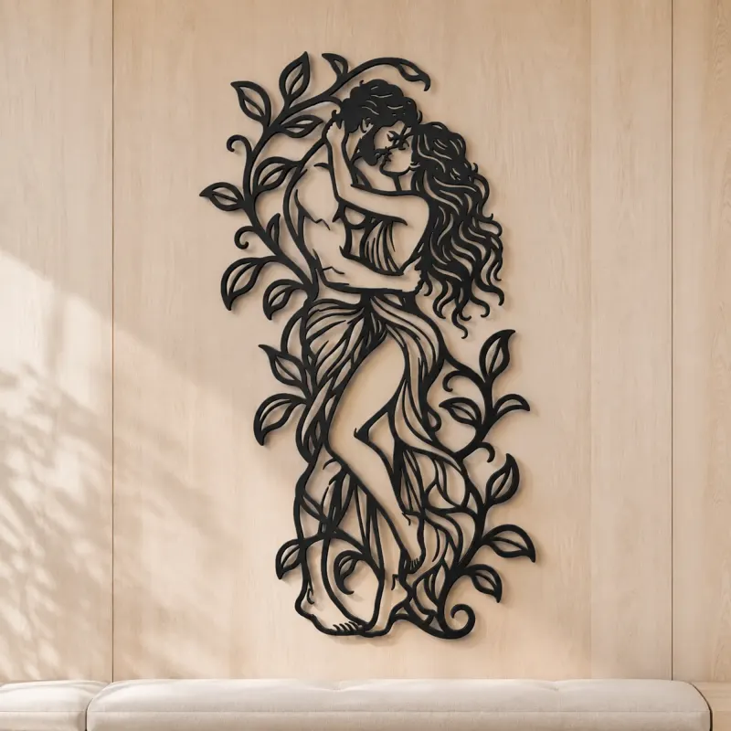 Garden Embrace Metal Wall Art | Romantic Couple Decor - lifestyle view 5