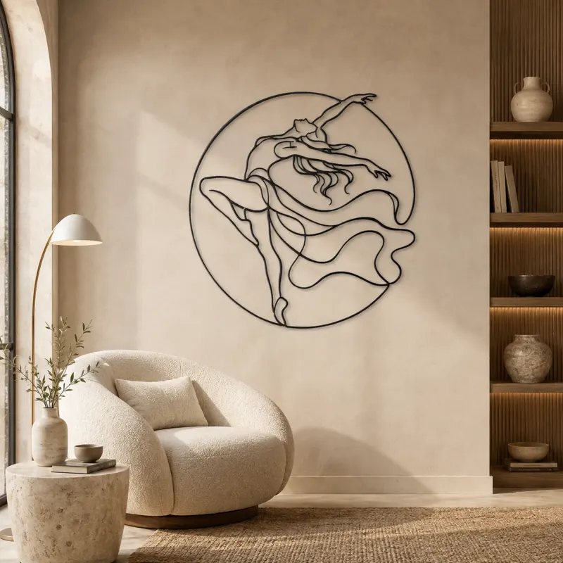 Contemporary Back Arch Metal Wall Art | Dance Silhouette Wall Decor - lifestyle view 5