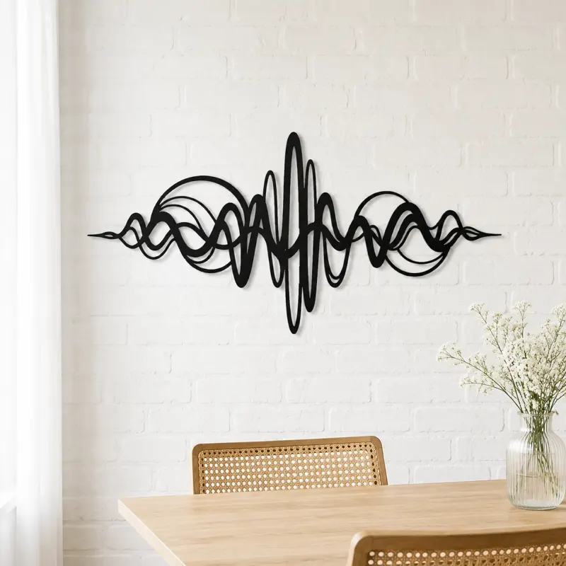 Continuous Sound Wave Metal Wall Art | Music Room Wall Decor - lifestyle view 4