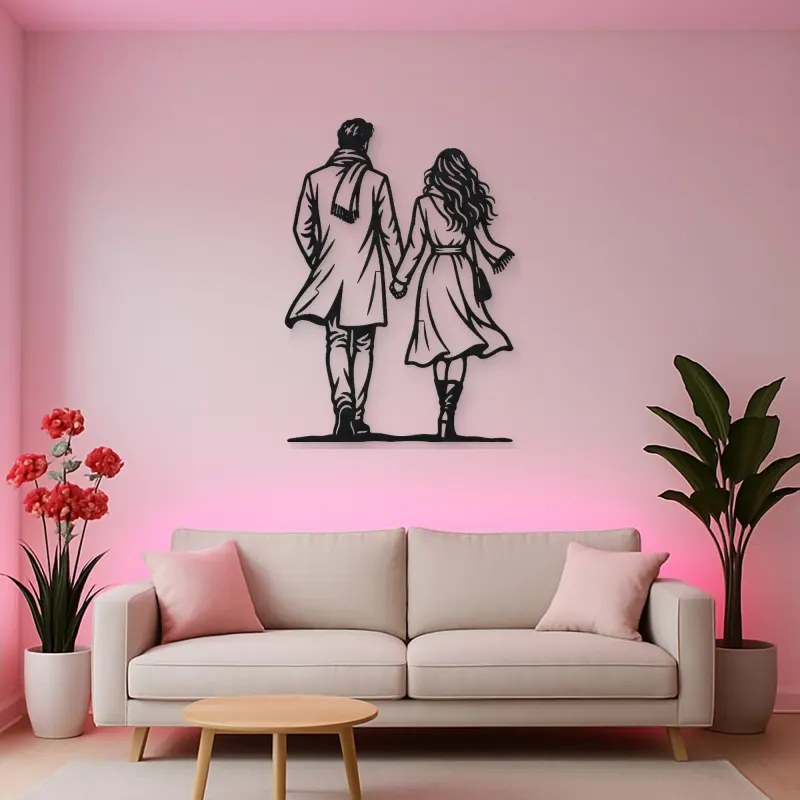 Evening Stroll Couple Metal Wall Art | Romantic Couple Decor
