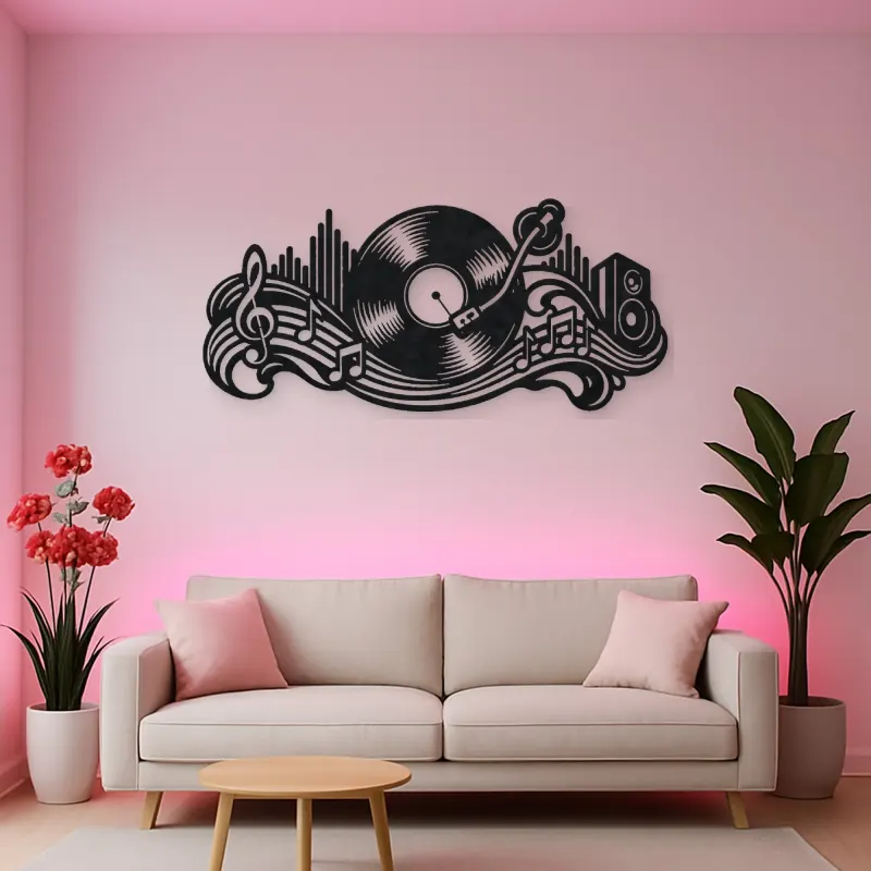 Vinyl Record Wave Metal Wall Art | Music Room Wall Decor