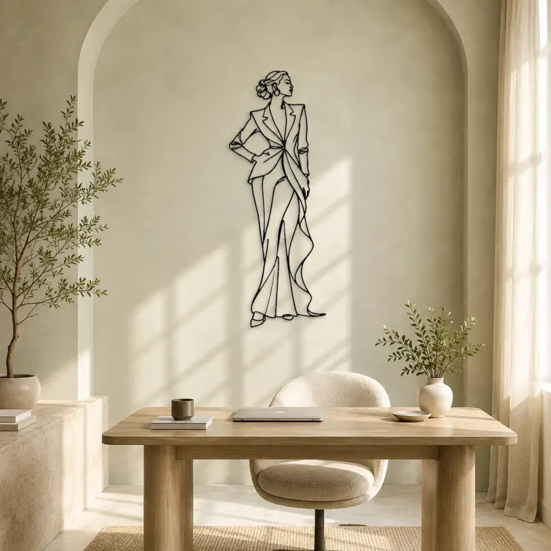 Timeless Couture Model Metal Wall Art | Fashion Figure Wall Decor - lifestyle view 4