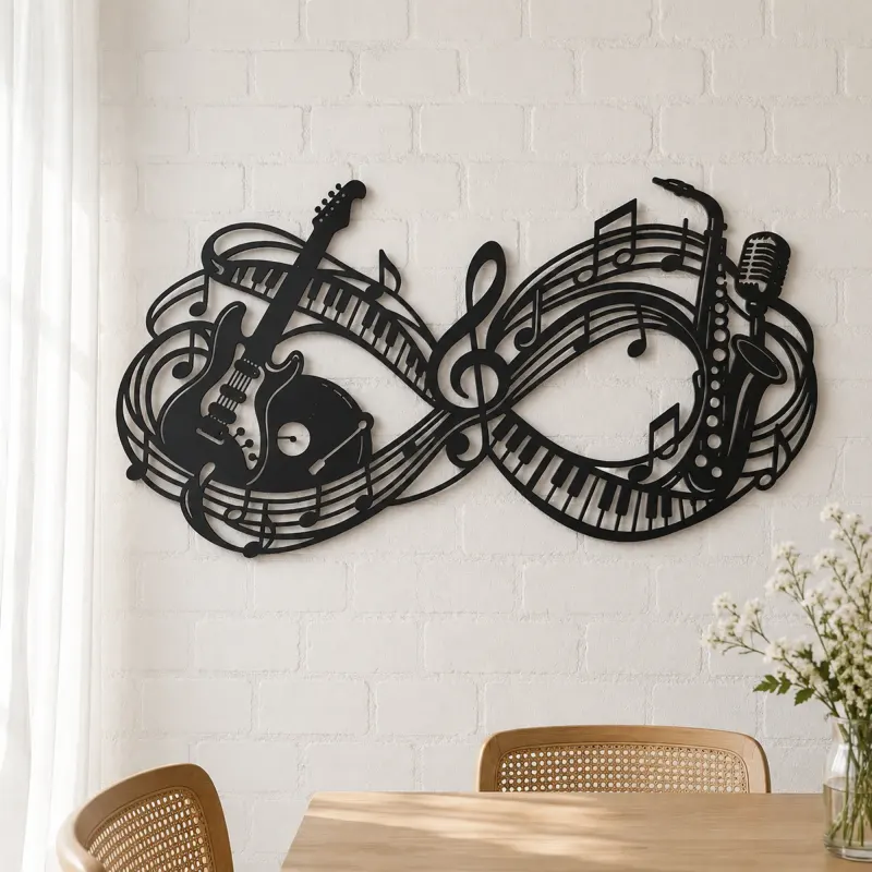 Infinite Melody Loop Metal Wall Art | Music Room Wall Decor - lifestyle view 4