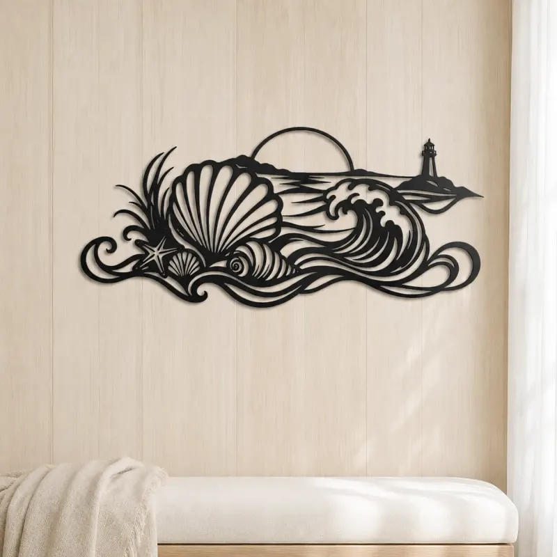 Shell and Tide Metal Wall Art | Coastal and Nautical Wall Decor - lifestyle view 5