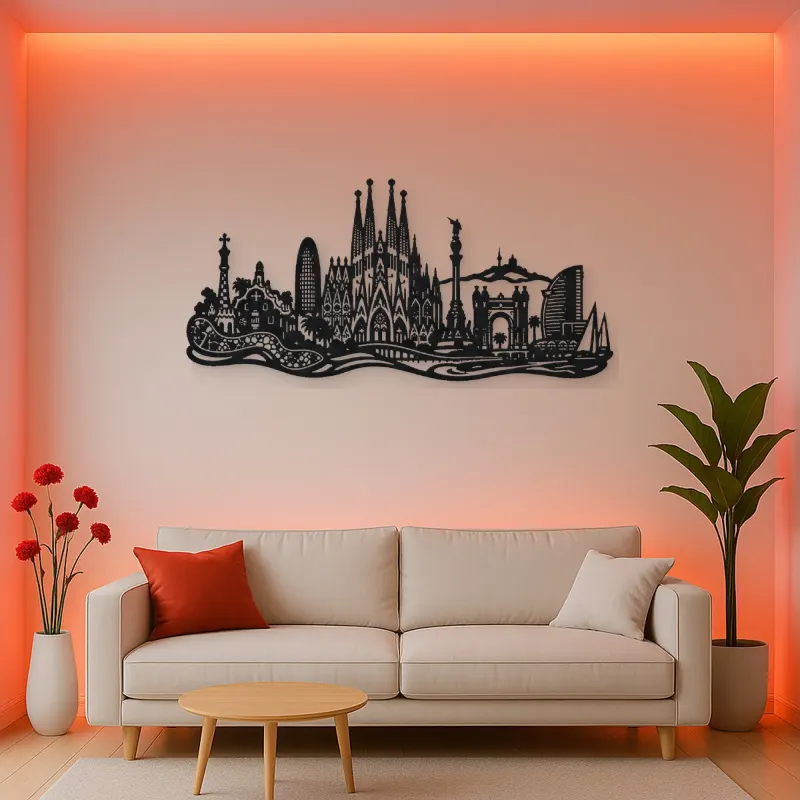 Barcelona Architecture Metal Wall Art | Travel and City Wall Decor