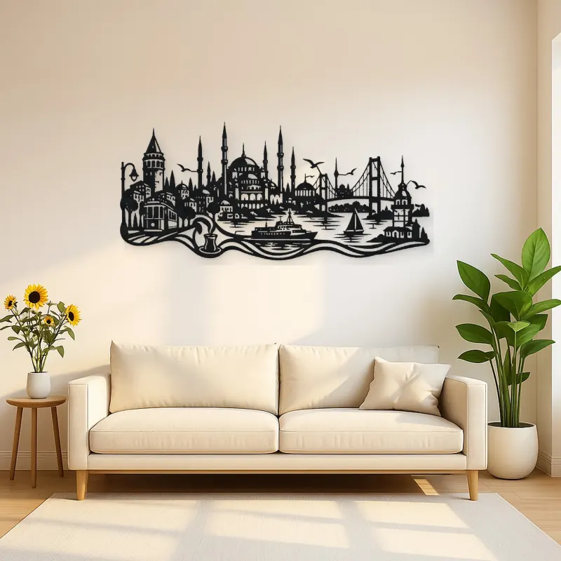 Istanbul Skyline Flow Metal Wall Art | Travel and City Wall Decor